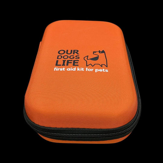 Dog First Aid Kit – Compact travel kit with tick remover, bandages, CPR mask & emergency essentials for canine safety