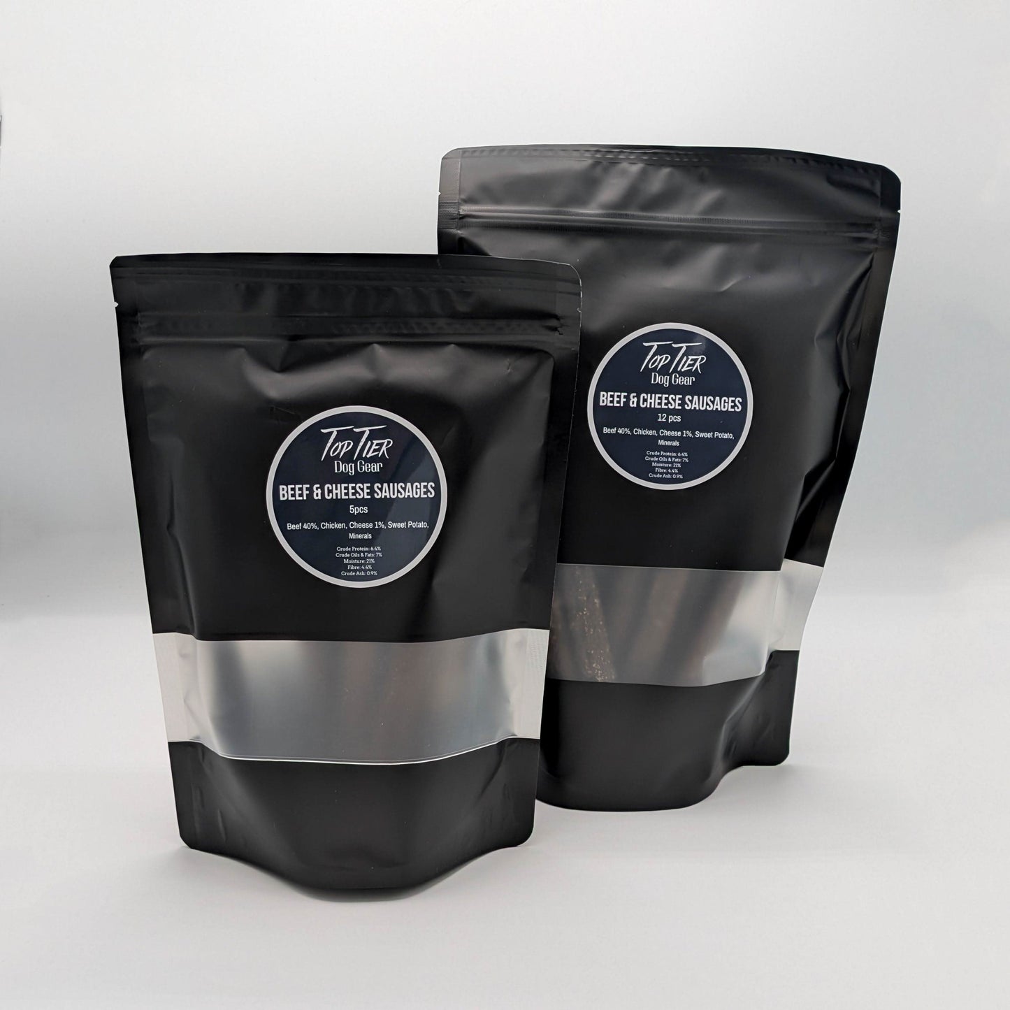 Top Tier Sausages – High-protein, soft & chewy treats in 4 flavours, ideal for training, snacking, and rewarding dogs of all sizes.