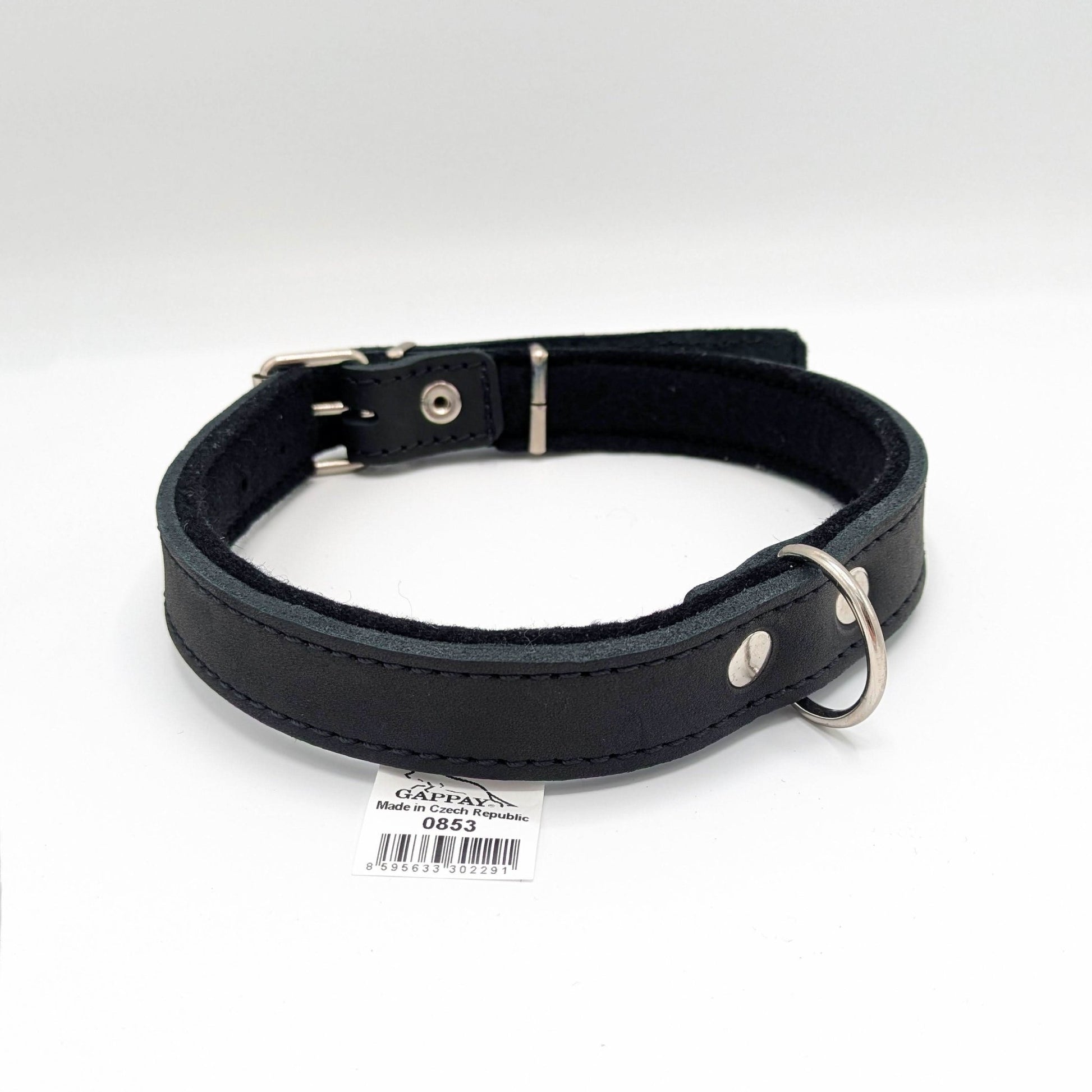 Gappay Leather Collar – Soft leather, stainless steel buckle, adjustable fit for comfort, control, and stylish everyday wear.