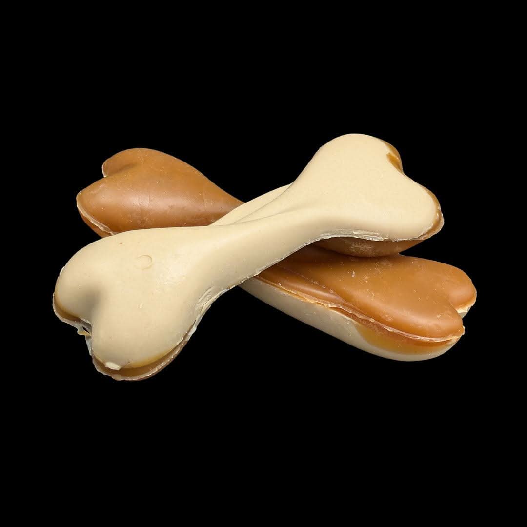 Maks Patch Peanut Butter Dual Bones – Xylitol-free, vegan, gluten-free chews for dogs. Supports dental health & digestion.