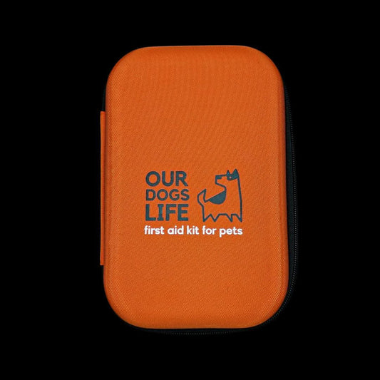 Dog First Aid Kit – Compact travel kit with tick remover, bandages, CPR mask & emergency essentials for canine safety