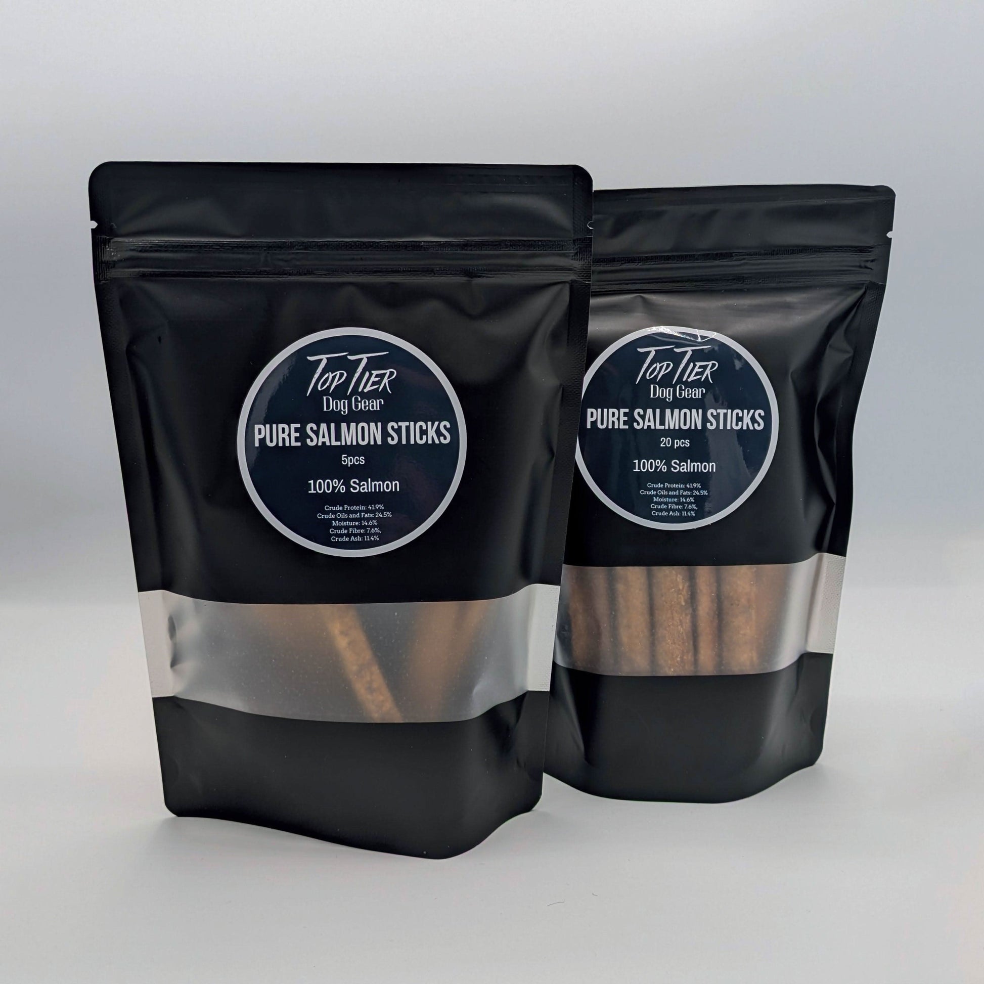 Top Tier Pure Meat Sticks – 100% venison, salmon, or haddock for high-protein, grain-free, easy-to-digest treats that support health.