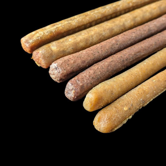 Top Tier Pure Meat Sticks – 100% venison, salmon, or haddock for high-protein, grain-free, easy-to-digest treats that support health.
