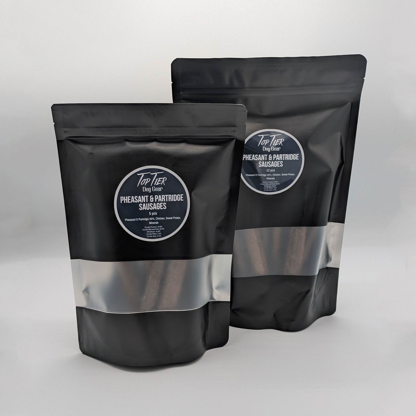 Top Tier Sausages – High-protein, soft & chewy treats in 4 flavours, ideal for training, snacking, and rewarding dogs of all sizes.