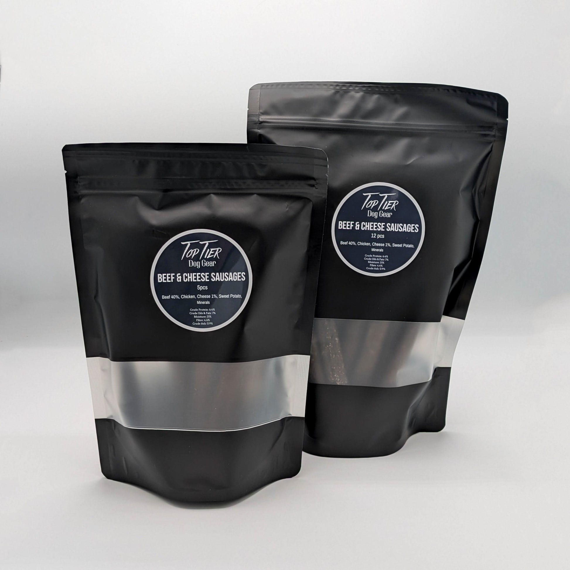 Top Tier Sausages – High-protein, soft & chewy treats in 4 flavours, ideal for training, snacking, and rewarding dogs of all sizes.